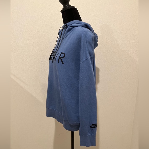 Nike Air hoodie Blue Cowl Neck Pullover Pocket Sweatshirt Spell Out size M - Picture 2 of 6